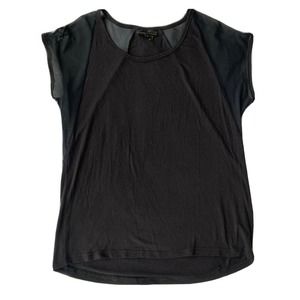 i Jeans by Buffalo T Shirt Sz S Black Mesh Panel Casual Party Date Night Womens